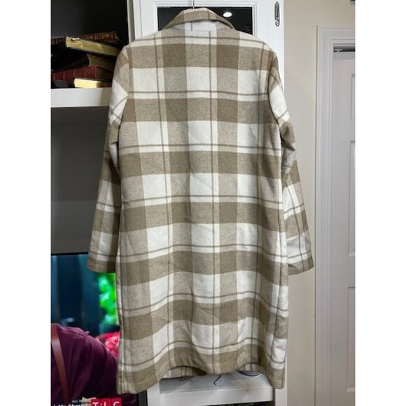 Rachel Zoe Plaid Wool Peacoat – Chic & Unworn | Size L, Classic Statement Layer - Picture 3 of 7